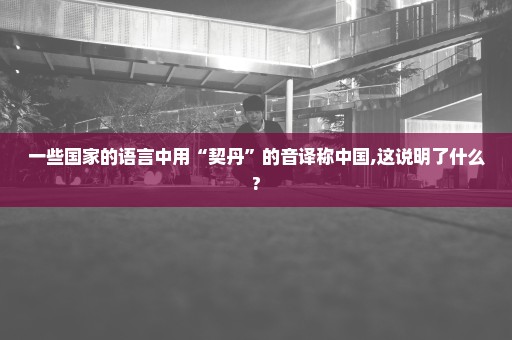 一些国家的语言中用“契丹”的音译称中国,这说明了什么?