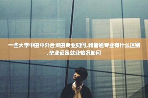一些大学中的中外合资的专业如何,和普通专业有什么区别,毕业证及就业情况如何