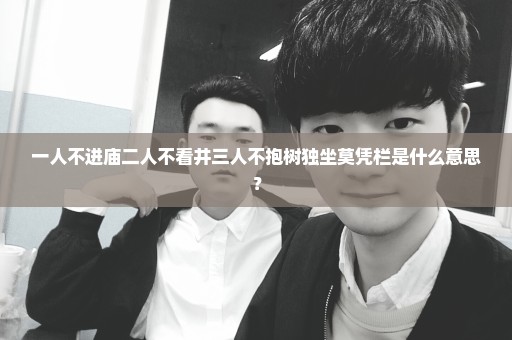 一人不进庙二人不看井三人不抱树独坐莫凭栏是什么意思？
