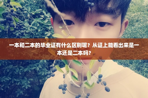 一本和二本的毕业证有什么区别呢？从证上能看出来是一本还是二本吗？