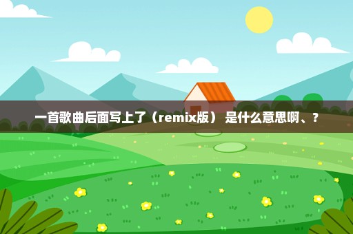一首歌曲后面写上了（remix版） 是什么意思啊、？