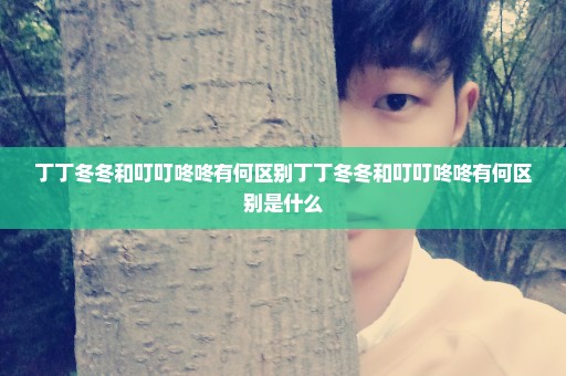 丁丁冬冬和叮叮咚咚有何区别丁丁冬冬和叮叮咚咚有何区别是什么