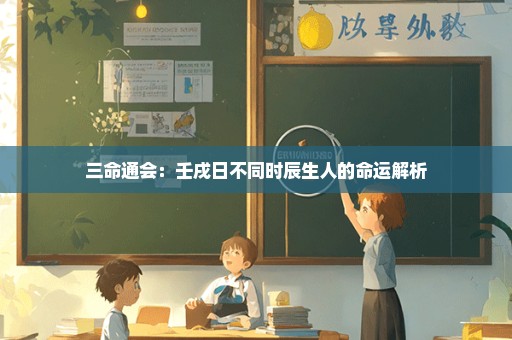 三命通会：壬戌日不同时辰生人的命运解析