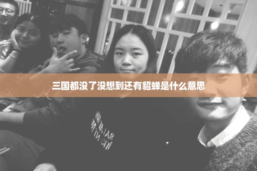 三国都没了没想到还有貂蝉是什么意思