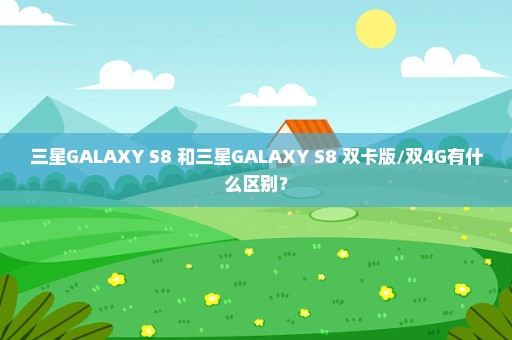 三星GALAXY S8+和三星GALAXY S8 双卡版/双4G有什么区别？