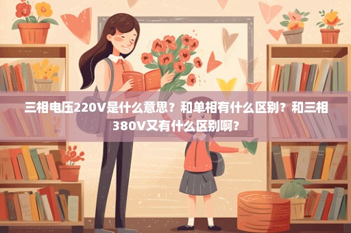 三相电压220V是什么意思？和单相有什么区别？和三相380V又有什么区别啊？