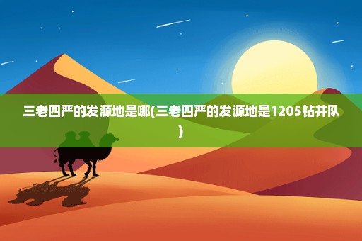 三老四严的发源地是哪(三老四严的发源地是1205钻井队)