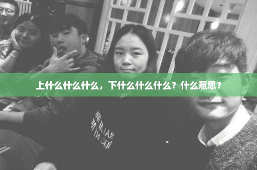上什么什么什么，下什么什么什么？什么意思？