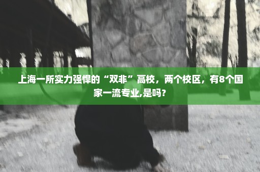 上海一所实力强悍的“双非”高校，两个校区，有8个国家一流专业,是吗？
