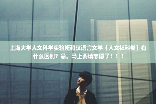 上海大学人文科学实验班和汉语言文学（人文社科类）有什么区别？急。马上要填志愿了！！！