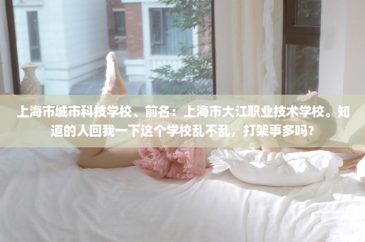 上海市城市科技学校、前名：上海市大江职业技术学校。知道的人回我一下这个学校乱不乱，打架事多吗？