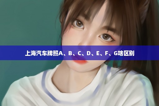 上海汽车牌照A、B、C、D、E、F、G啥区别