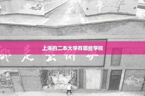 上海的二本大学有哪些学校