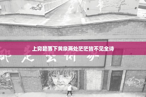 上穷碧落下黄泉两处茫茫皆不见全诗