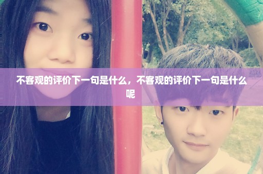 不客观的评价下一句是什么，不客观的评价下一句是什么呢 