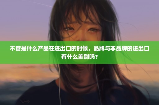 不管是什么产品在进出口的时候，品牌与非品牌的进出口有什么差别吗？