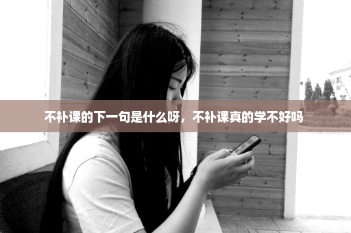 不补课的下一句是什么呀，不补课真的学不好吗 