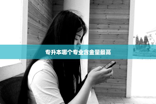 专升本哪个专业含金量最高