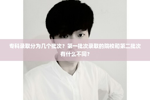 专科录取分为几个批次？第一批次录取的院校和第二批次有什么不同？
