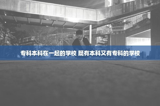 专科本科在一起的学校 既有本科又有专科的学校