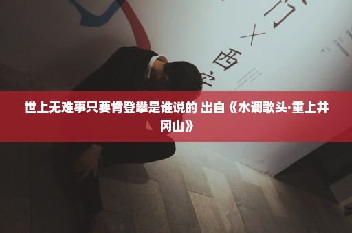 世上无难事只要肯登攀是谁说的 出自《水调歌头·重上井冈山》