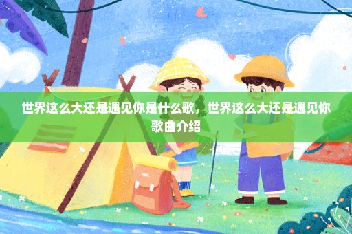 世界这么大还是遇见你是什么歌，世界这么大还是遇见你歌曲介绍