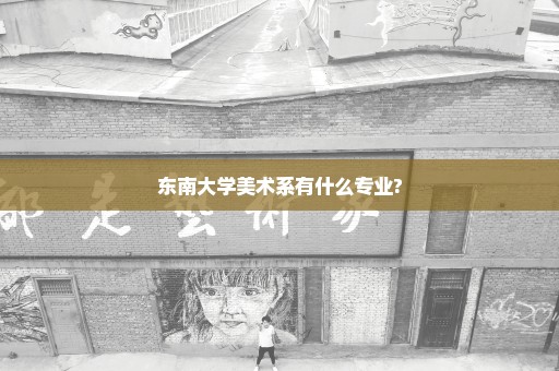 东南大学美术系有什么专业?