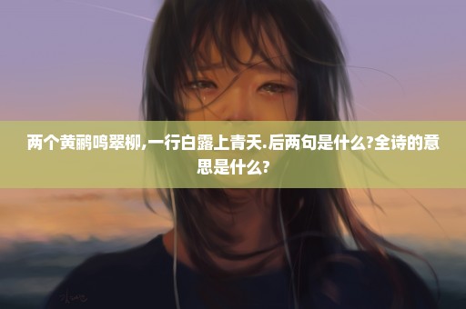 两个黄鹂鸣翠柳,一行白露上青天.后两句是什么?全诗的意思是什么?