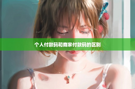 个人付款码和商家付款码的区别