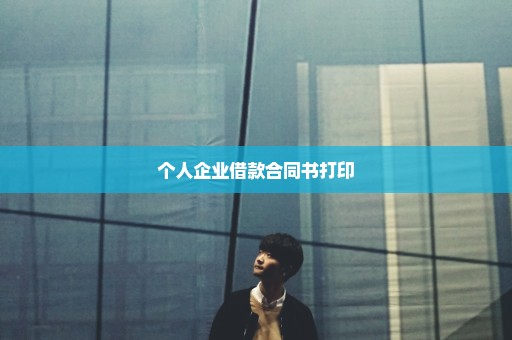 个人企业借款合同书打印