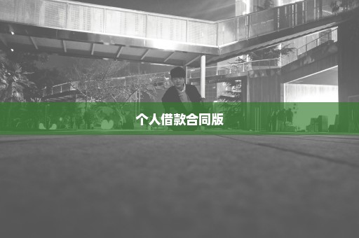个人借款合同版