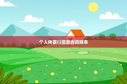 个人向银行借款合同样本