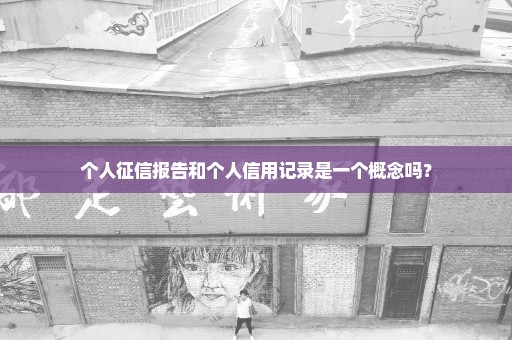 个人征信报告和个人信用记录是一个概念吗？