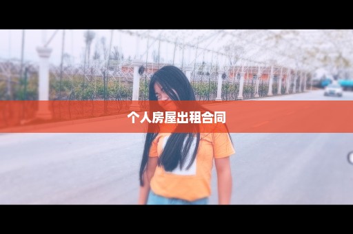 个人房屋出租合同