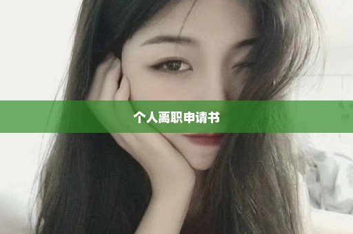 个人离职申请书