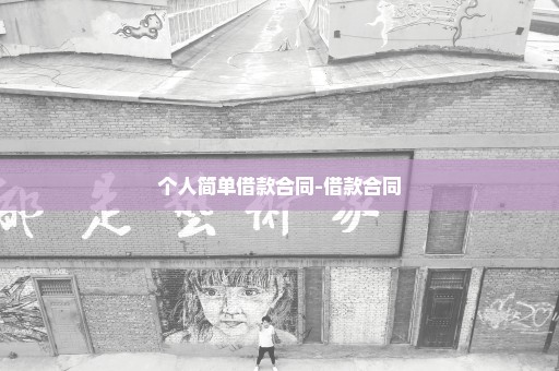 个人简单借款合同-借款合同