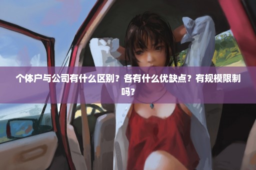 个体户与公司有什么区别？各有什么优缺点？有规模限制吗？