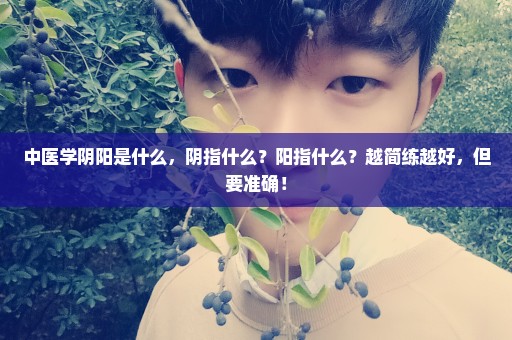 中医学阴阳是什么，阴指什么？阳指什么？越简练越好，但要准确！