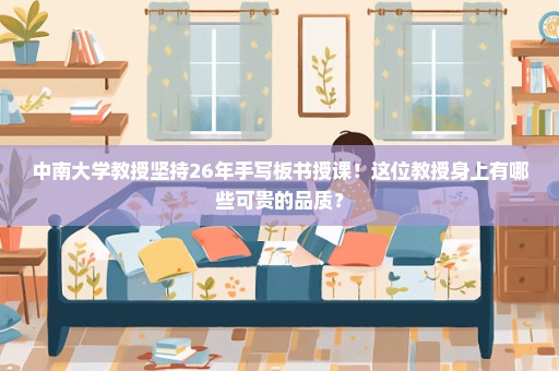 中南大学教授坚持26年手写板书授课！这位教授身上有哪些可贵的品质？