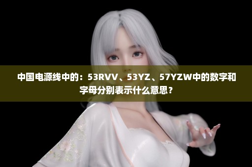 中国电源线中的：53RVV、53YZ、57YZW中的数字和字母分别表示什么意思？