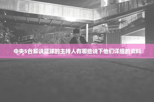 中央5台解说篮球的主持人有哪些说下他们详细的资料
