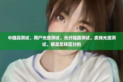中继段测试、用户光缆测试、光纤链路测试、皮线光缆测试。都是怎样区分的