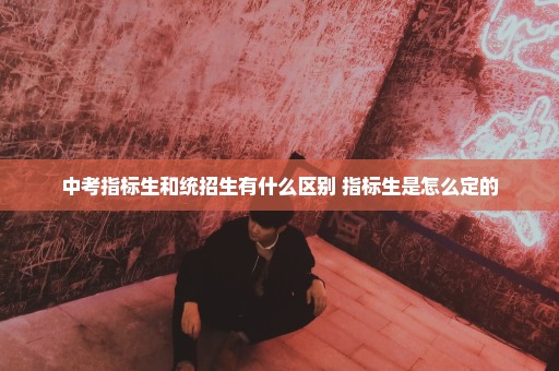 中考指标生和统招生有什么区别 指标生是怎么定的