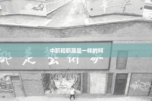 中职和职高是一样的吗