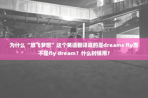 为什么“放飞梦想”这个英语翻译成的是dreams fly而不是fly dream？什么时候用？