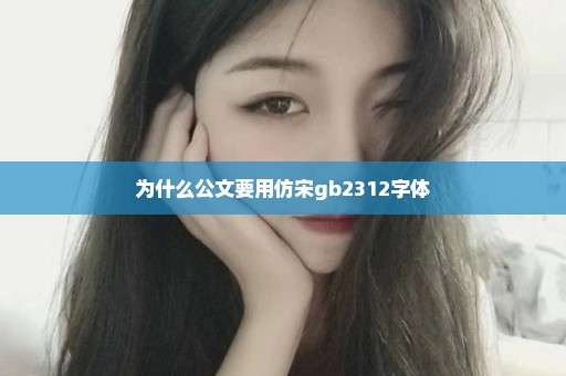 为什么公文要用仿宋gb2312字体