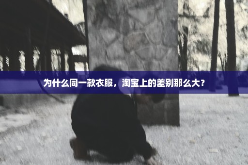 为什么同一款衣服，淘宝上的差别那么大？