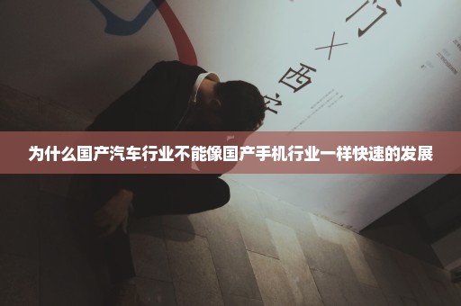 为什么国产汽车行业不能像国产手机行业一样快速的发展