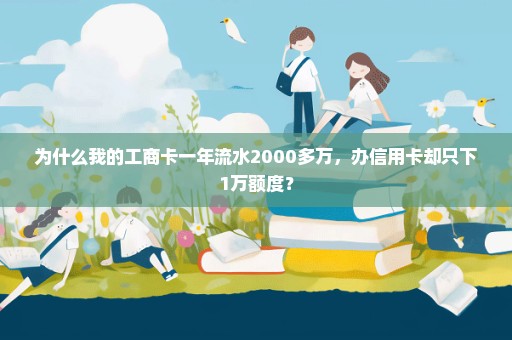 为什么我的工商卡一年流水2000多万，办信用卡却只下1万额度？