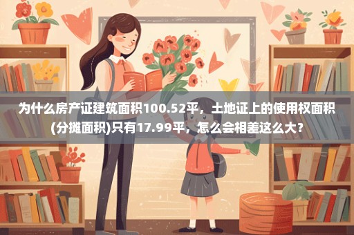为什么房产证建筑面积100.52平，土地证上的使用权面积(分摊面积)只有17.99平，怎么会相差这么大？
